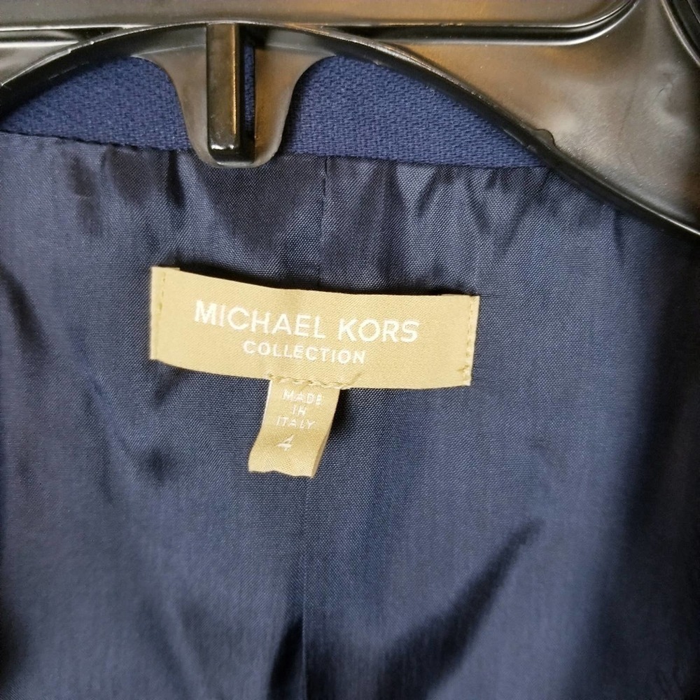 Michael Kors Collection, Italy, navy blue double breasted blazer jacket, size 4 - Picture 2 of 8